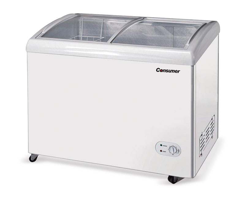 Congeladores Horizontal Tapa Vidrio Curvo, 300 L