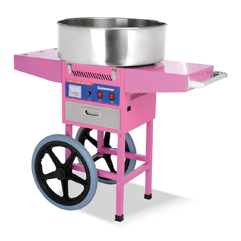 Máquina de algodón de azúcar con carro